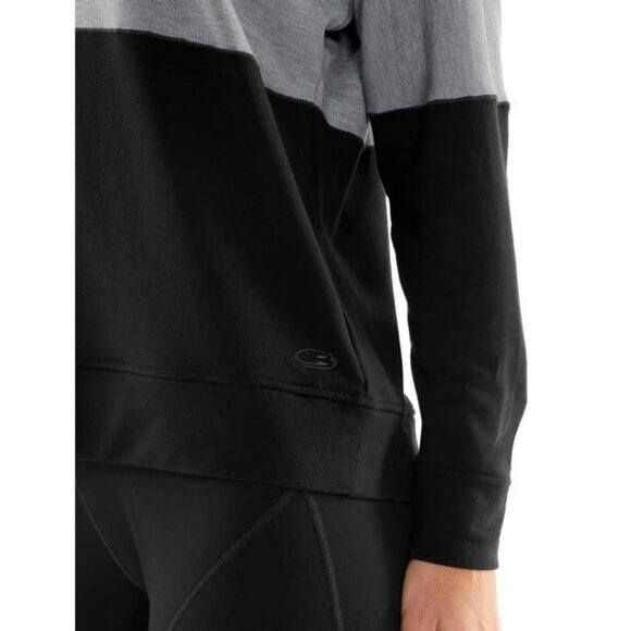 ICEBREAKER Momentum Crew Merino Sweater Women's Size Medium Gray Black - Picture 4 of 9